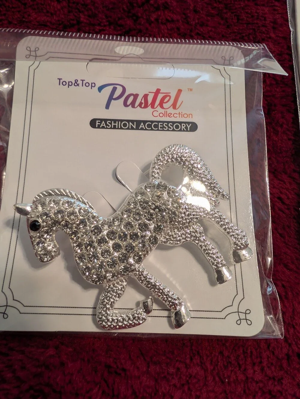 Fashion Jewelry Silver Horse Brooch & Keychain Set| Equestrian Western Style
